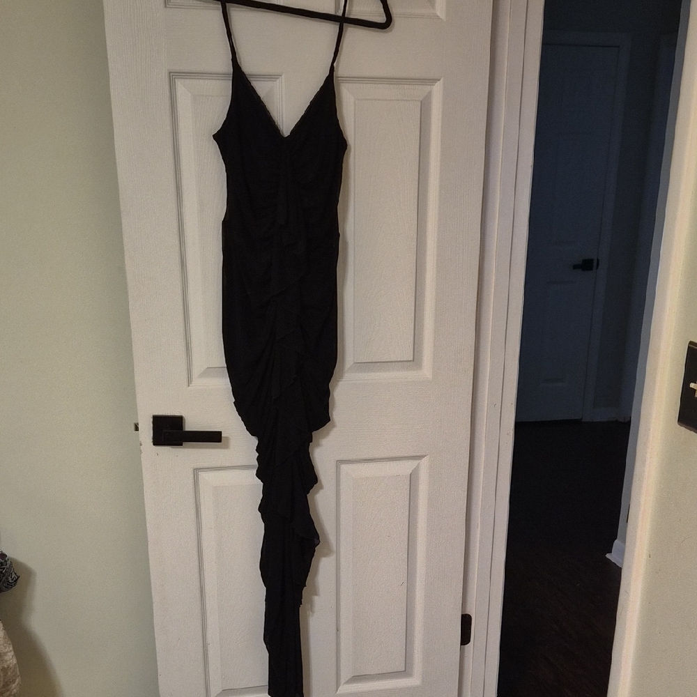 SHEIN Black Asymmetrical Dress